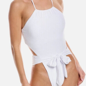 PQ Swim Sail White Vale One Piece Swimsuit Sz M NWT